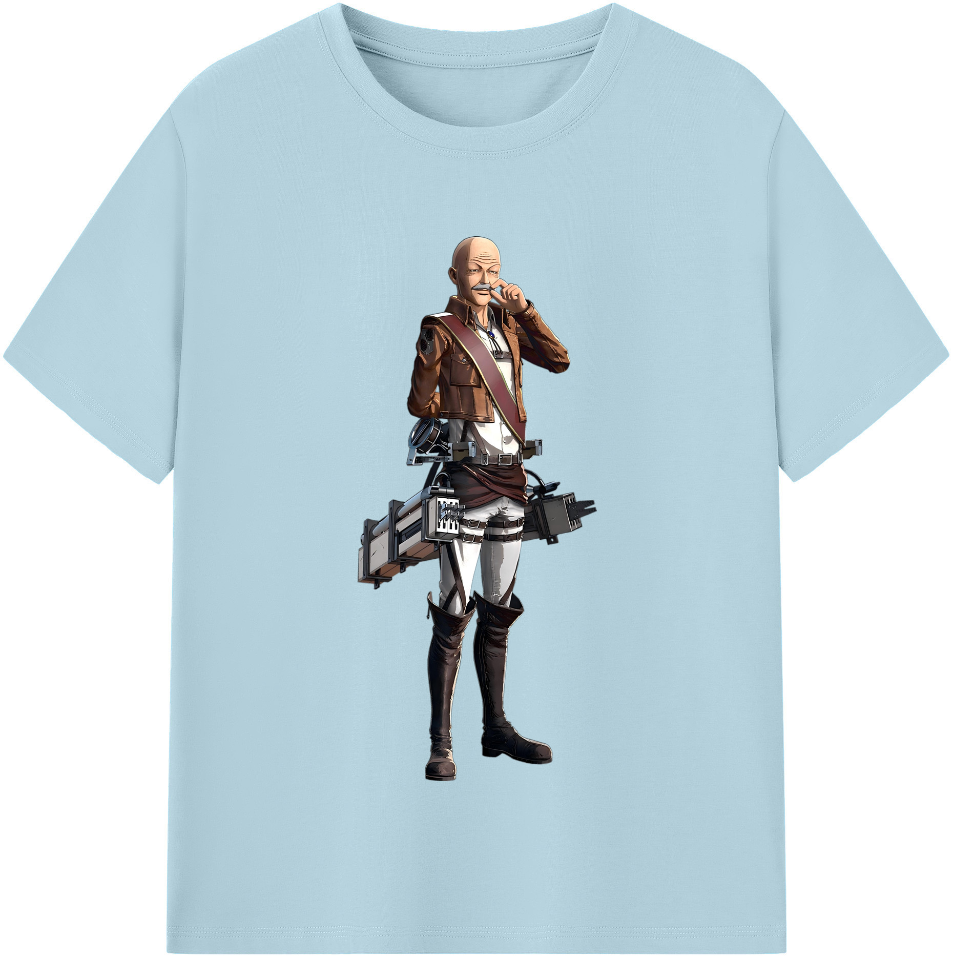 （画像用） 進撃の巨人 ドット·ピクシス Attack on Titan Dot Pixis 綿100％半袖Tシャツ（フロントプリント）